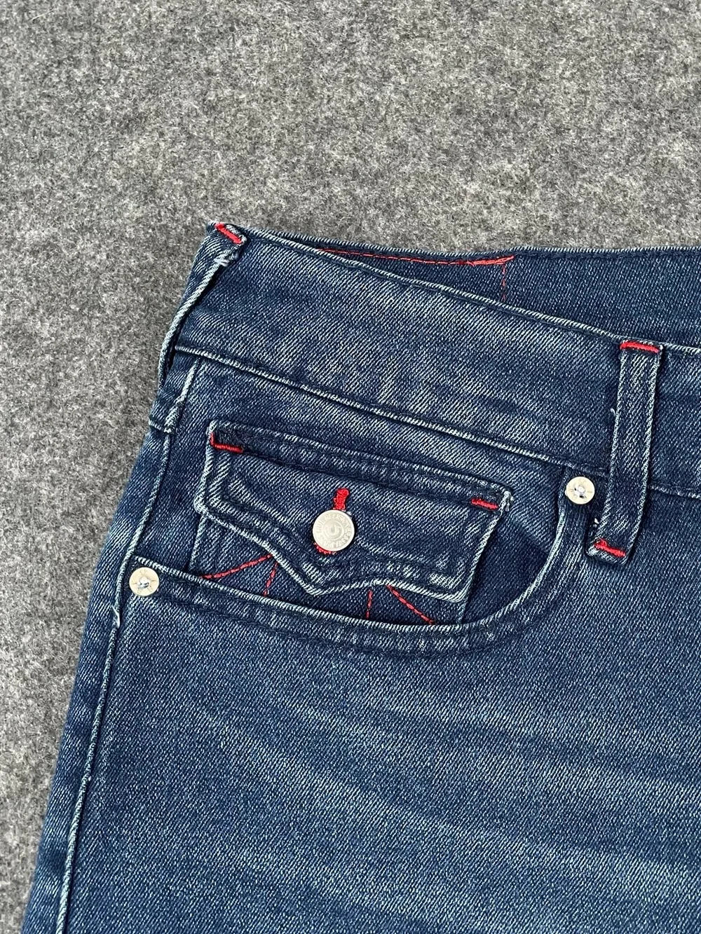 True Religion Ricky Jeans Mens 34 Relaxed Straight Pocket Flap Y2K Baggy